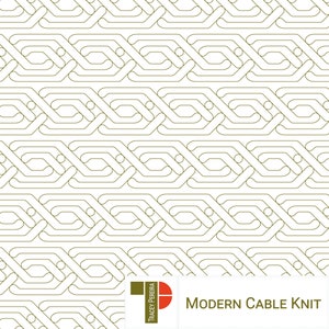 A single line repeating pattern of a celtic inspired cable resembling a cable knit jumper design - used for computerised longarm quilting