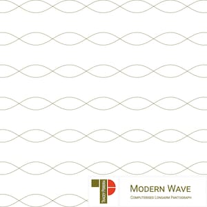 A repeated wavy line design for use by computerised longarm quilting machines. Every second wavy line has been moved to overlap the first to create a series of cable like rows.