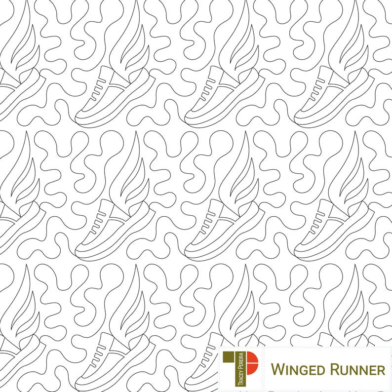 WINGED RUNNER - Digital Longarm Pantograph Pattern for Computerised ...