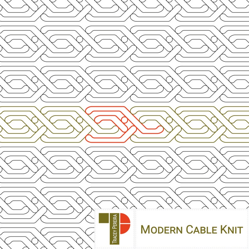 MODERN CABLE KNIT - Digital Longarm Pantograph Pattern for Computerised ...