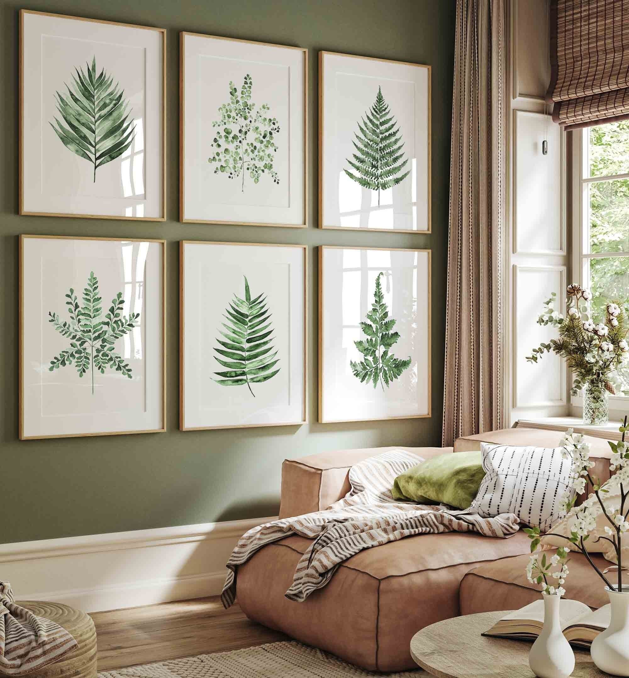 Set of 6 Green Fern Wall Art Prints Minimalist Watercolor Wall Decor, Nature Art Green Botanical Prints, Extra Large Posters - Etsy set-of-6-green-fern-wall-art-prints-minimalist-watercolor-wall-decor-nature-art-green-botanical-prints-extra-large-posters-etsy
