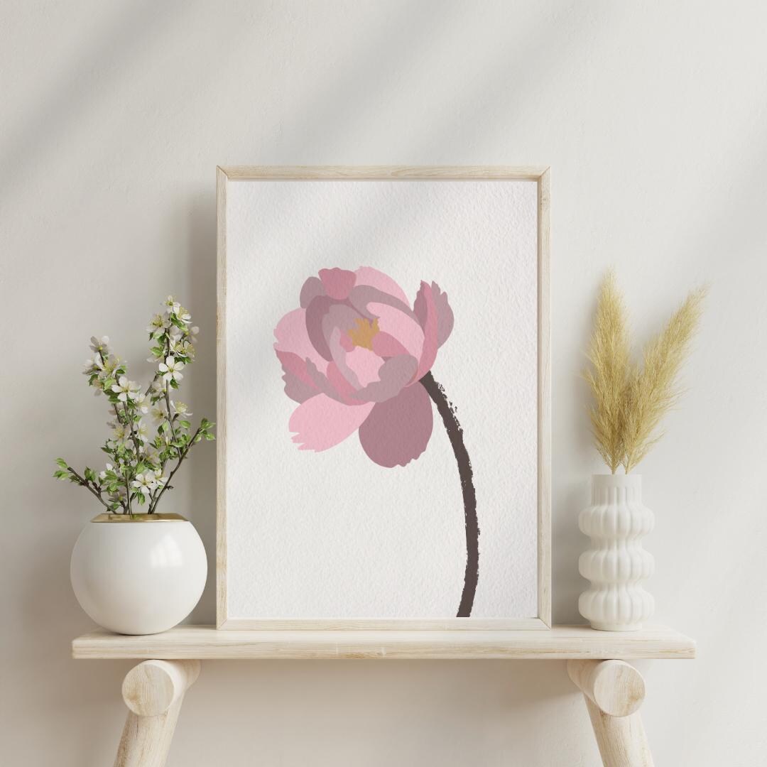 Peony Pink Floral Print | Blush Pink Botanical Art (digital Download ...