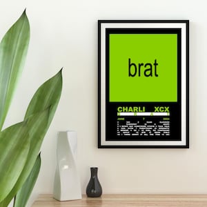 Charli xcx Poster | Brat Album Cover – Wall Art Instant Download