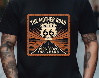 Route 66 Shield Graphic T-shirt | The Mother Road 1926-2026 100 Years