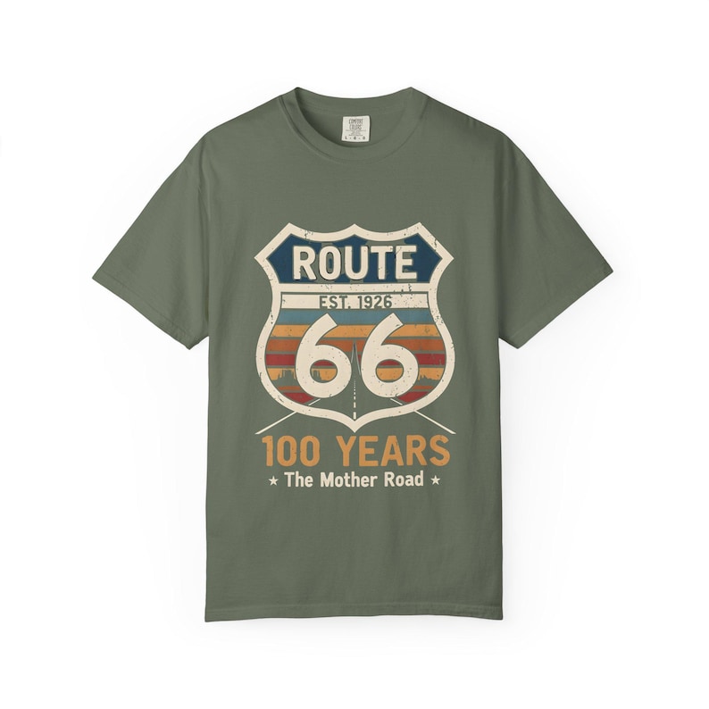Retro Route 66 Centennial T-Shirt Classic Americana Road Trip Tee | 100th Anniversary Mother Road Rt. 66 Souvenir Shirt for Men & Women image 6