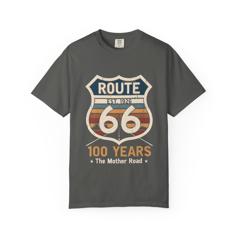 Retro Route 66 Centennial T-Shirt Classic Americana Road Trip Tee | 100th Anniversary Mother Road Rt. 66 Souvenir Shirt for Men & Women image 5
