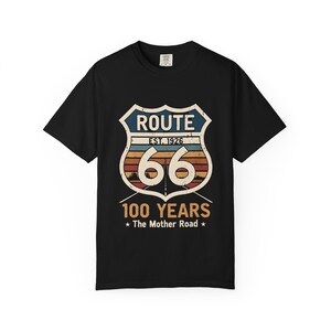 Retro Route 66 Centennial T-Shirt Classic Americana Road Trip Tee | 100th Anniversary Mother Road Rt. 66 Souvenir Shirt for Men & Women image 7