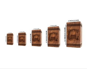Urna funeraria artesanal de madera de sheesham: caja para cenizas conmemorativa, hecha a mano en India.