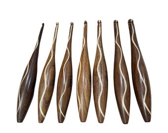 Handmade Sheesham Wood Crochet Hook Set: Ergonomic Crochet Tools Gift