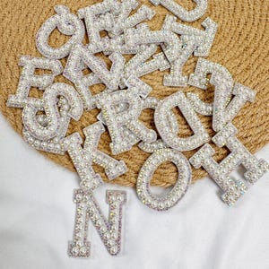 Handmade Iron-On Embellishments,Sparkling Pearl & Rhinestone Patches,For Jeans, Bags, Hats - Custom Bling Design
