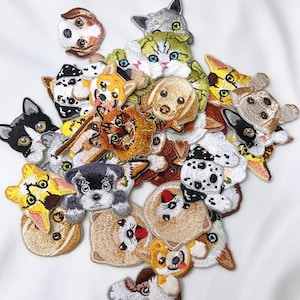 Customized handmade cat patch,Iron-on and sewable,Personalized cat pattern,Clothing and hat decoration patch,Pet lovers,DIY handmade patch