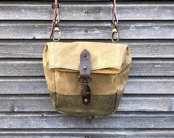 Camera bag made in waxed canvas satchel / messenger bag / canvas day bag