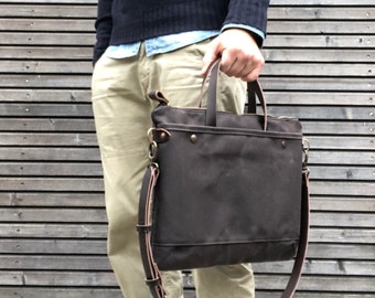 Cartella in tela cerata e pelle COLLECTION UNISEX