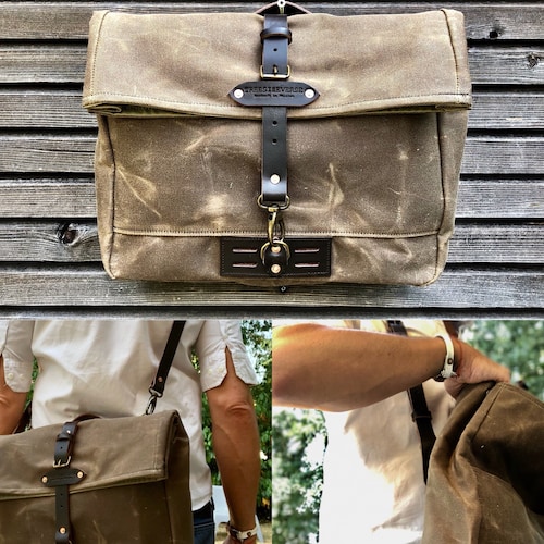 Sling Bag / Hunting Bag / Satchel in Waxed Canvas / Musette / Etsy