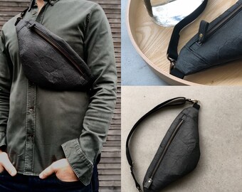 Pinatex fanny pack / vegan belt bag / sling bag/ chest bag unisex collection