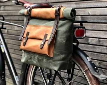 Waterproof motorcycle bag  bicycle bag in waxed canvas bike accessories