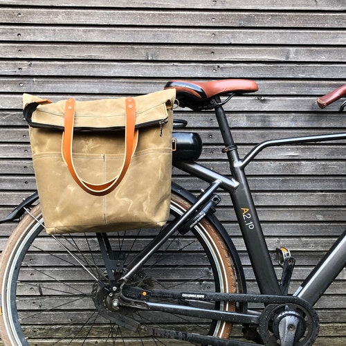 waxed canvas bike panniers