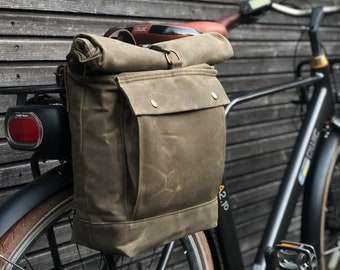 Borsa moto con tracolla staccabile Borsa da bicicletta in tela cerata con tasca volume Accessori per bici Borsa a sella in tela cerata