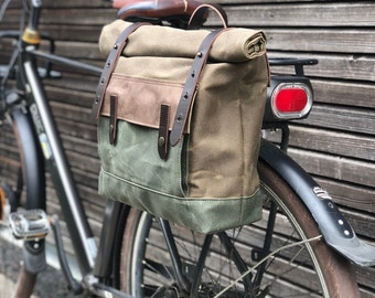 Waxed Canvas Motorcycle Bag: Waterproof Bike Saddlebag