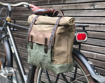 waxed canvas pannier bolsas