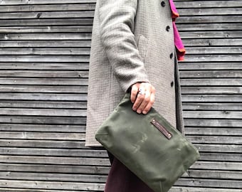 Waxed canvas large pouch  bag organizer
