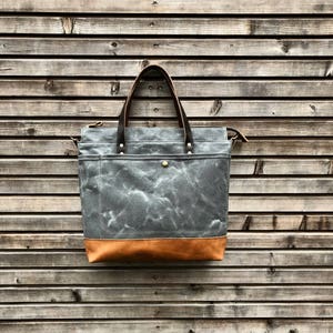 Gewaxte canvas draagtas - draag alles - luiertas met gevoerd laptopvak COLECCIÓN UNISEX