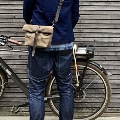Satchel in Waxed Canvas Day Bag Small Messenger Bag Musette Etsy