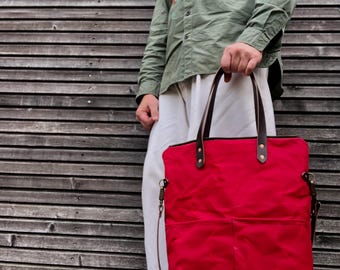 Waterproof pannier made in waxed canvas