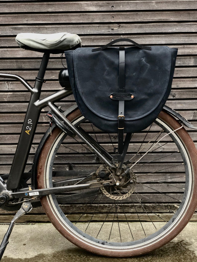 Waxed Canvas Pannier / Bicycle Bag With Flap Bike Accessories Etsy