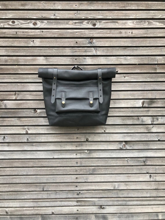 Bolsa para moto negra de cuero encerado Bolsa para moto Bolsa para sillín  Bolsa para bicicleta en lona encerada y cuero Accesorios para bicicletas -   España