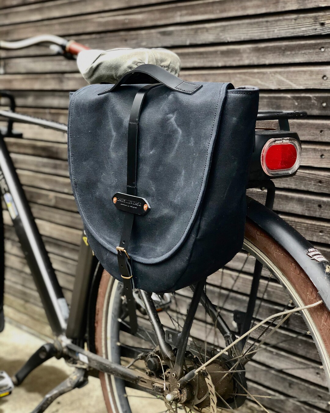 waxed canvas bike panniers