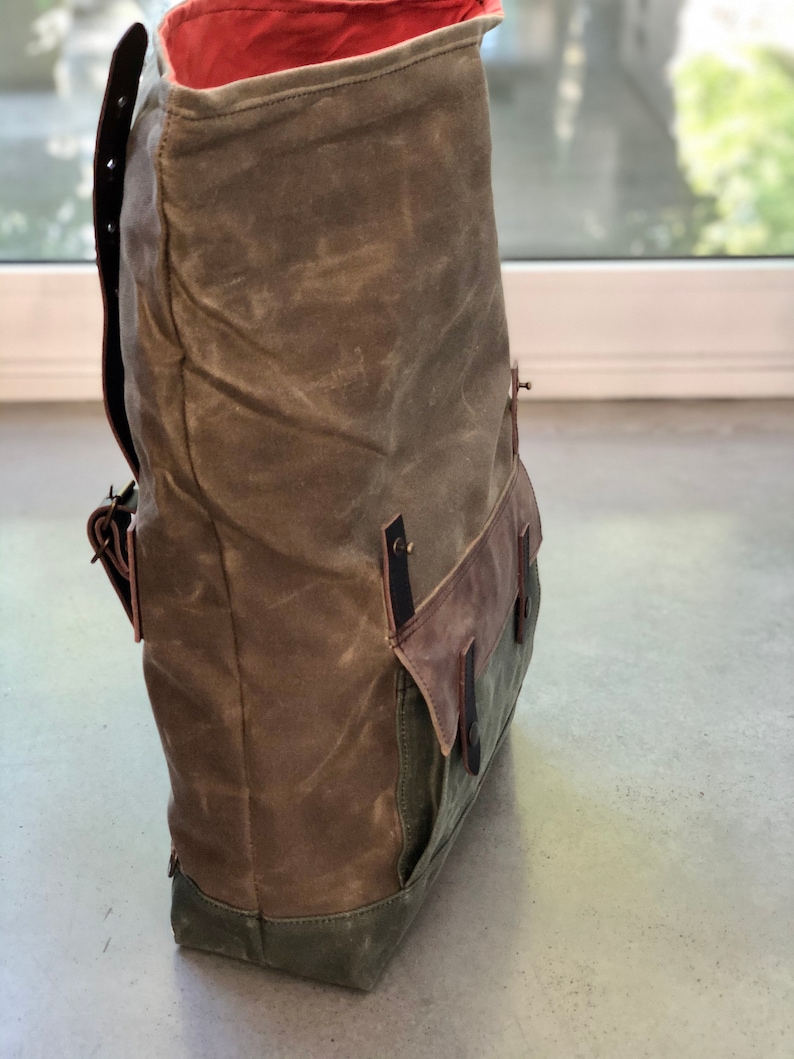 Motorcycle Bag in Waxed Canvas Waterproof Saddle Bag Bicycle Etsy