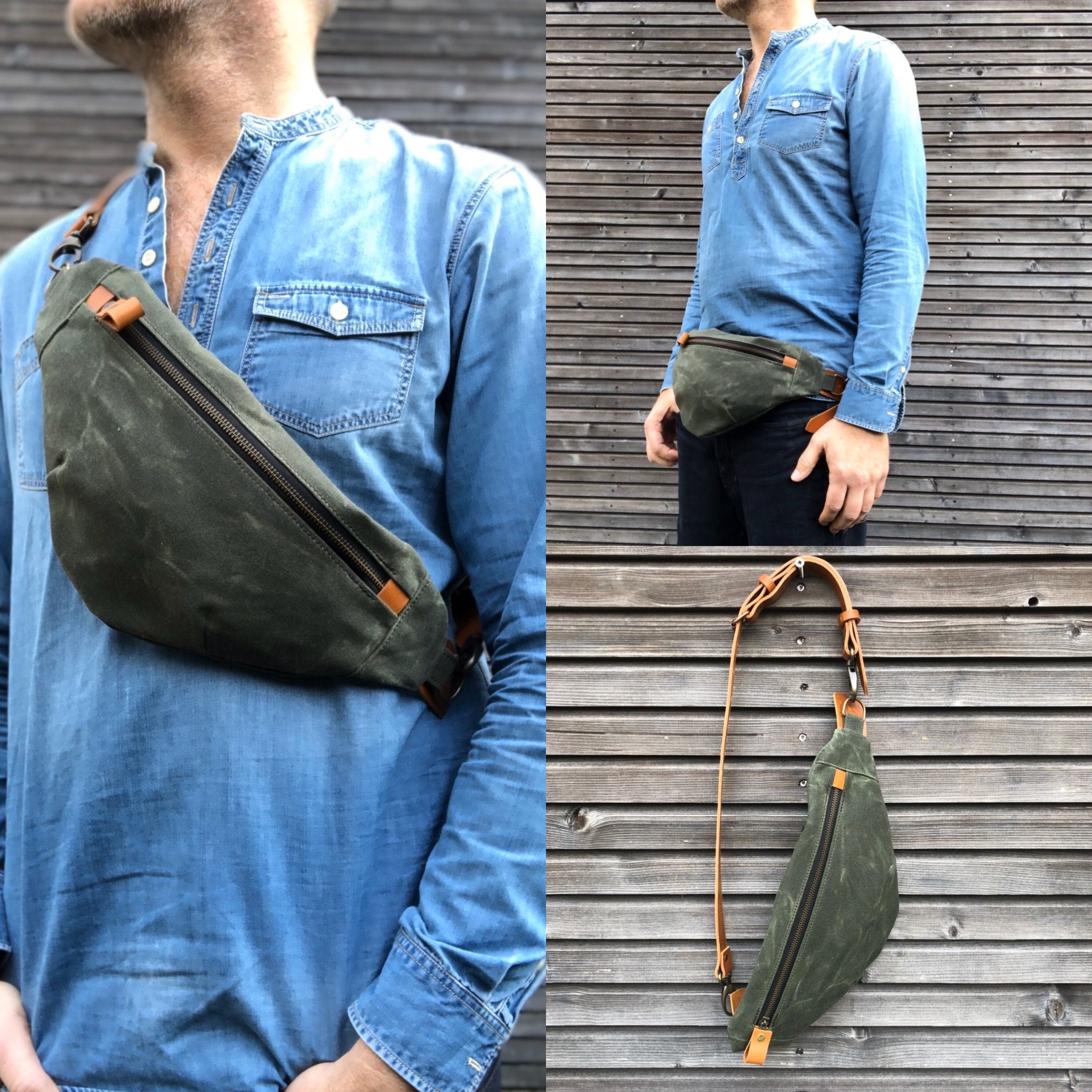 Canvas hip bag top