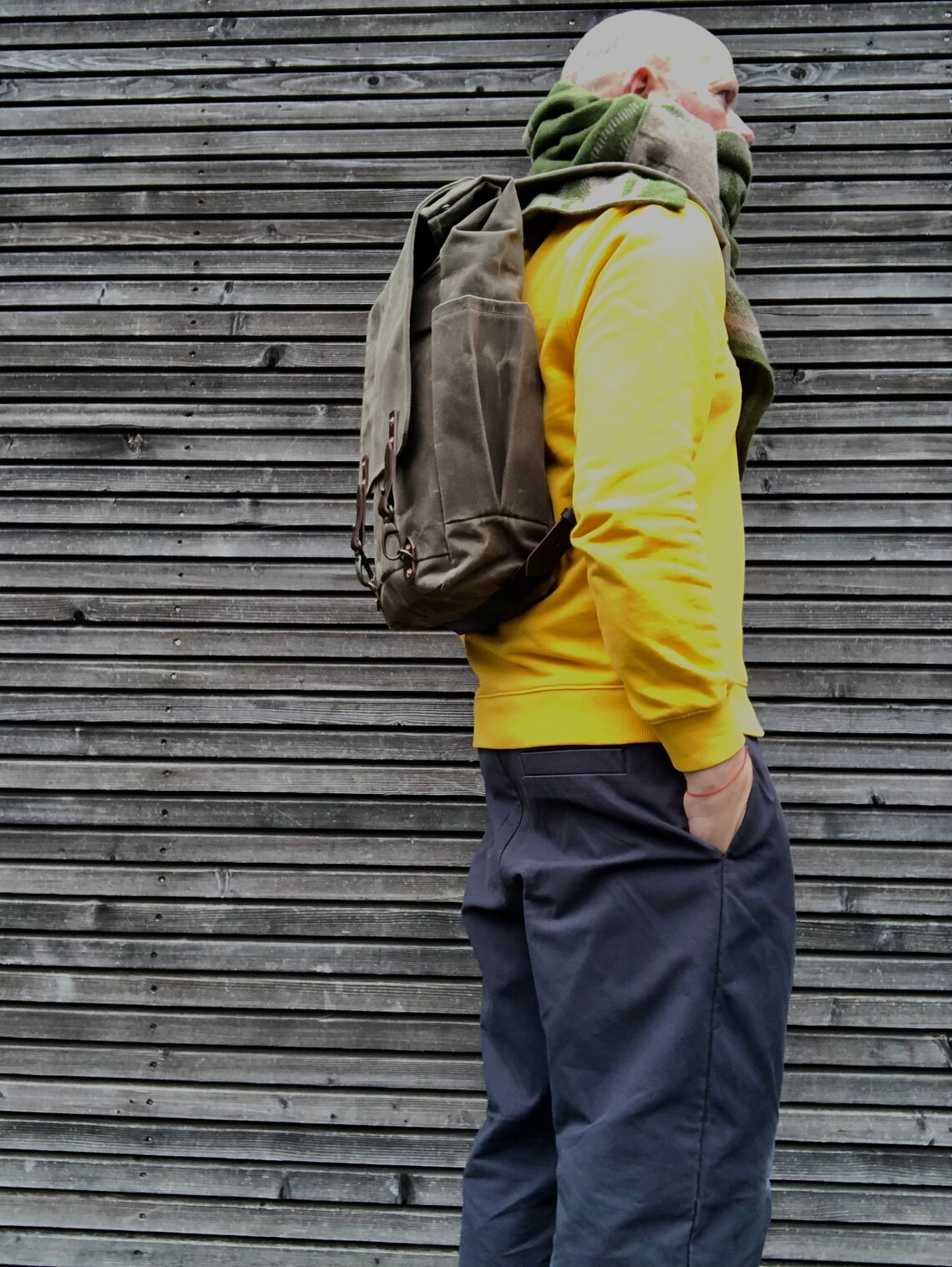 Waxed Canvas Backpack Medium Size / Hipster Backpack With Etsy