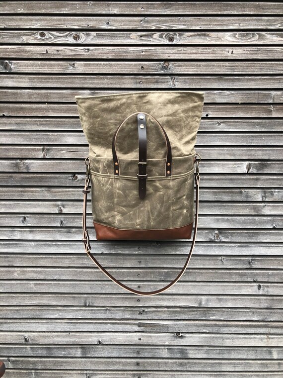 roll top tote bag