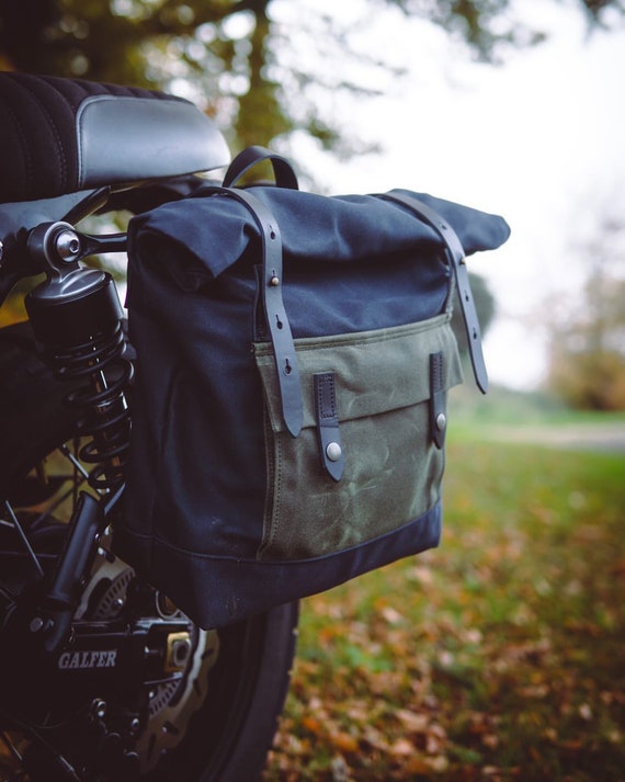 Wax Canvas Motorcycle Bag Vintage Side Bag for Men Crossbody Bag Box  Messenger Bags Travel Luggage Bag for Motorcycle