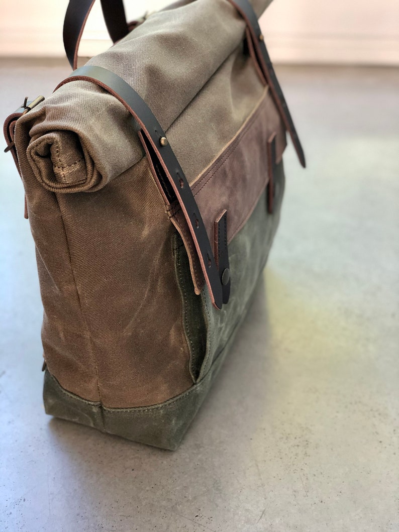 Motorcycle Bag in Waxed Canvas Waterproof Saddle Bag Bicycle Etsy