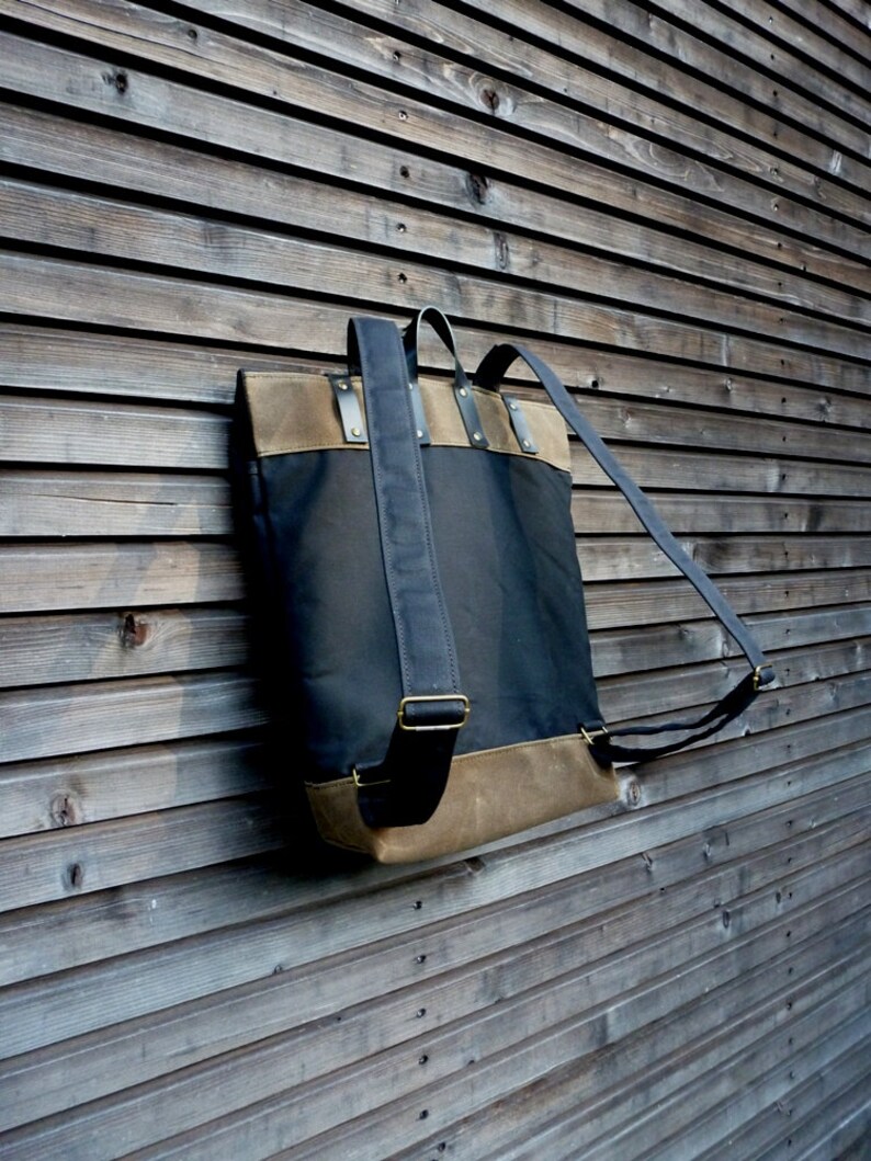 beige canvas rucksack