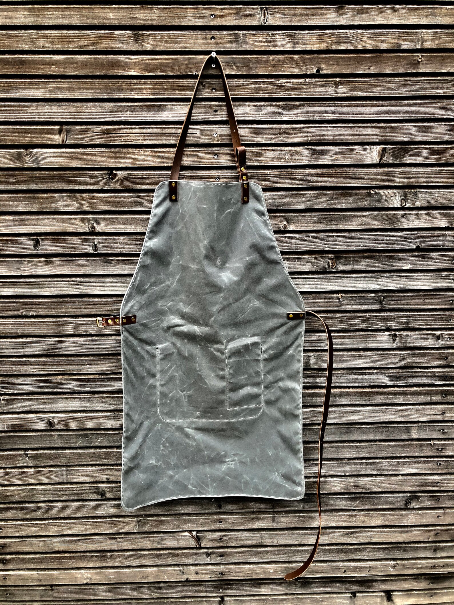 Waxed Canvas and Leather Apron / Craftsman's Apron / Etsy