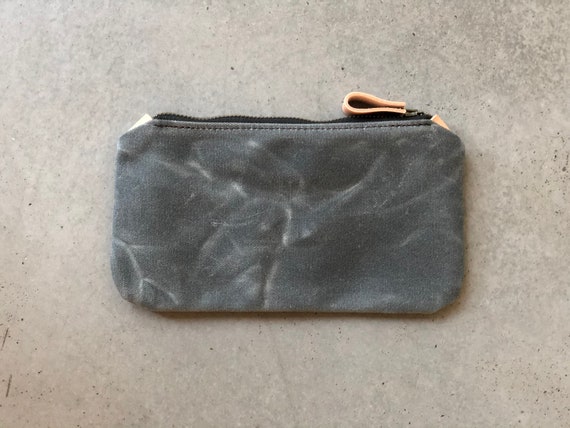Pencil Case, Small Pouch, Pencil Pouch Made in Waxed Canvas 