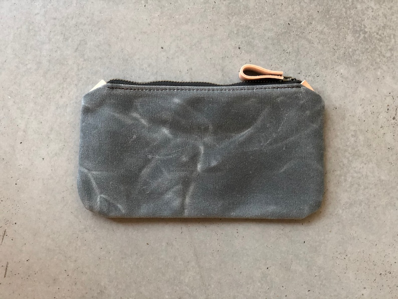 Pencil case, small pouch, pencil pouch made in waxed canvas image 10