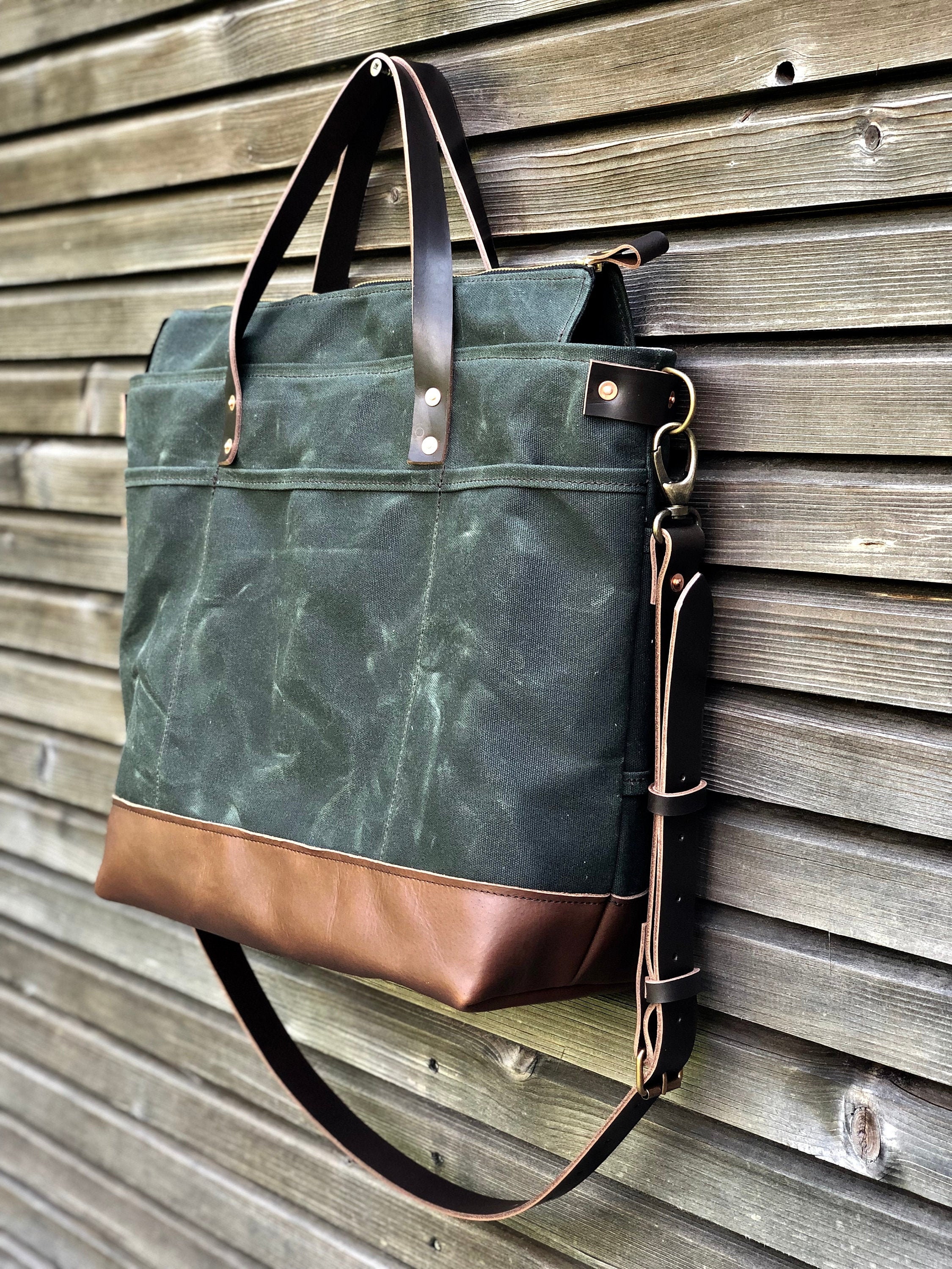 canvas tote with shoulder strap
