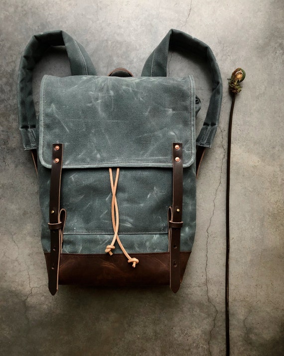 etsy waxed canvas backpack