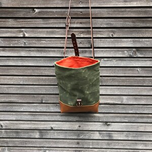 Waxed Canvas Day Bag / Small Messenger Bag / Canvas Satchel - Etsy