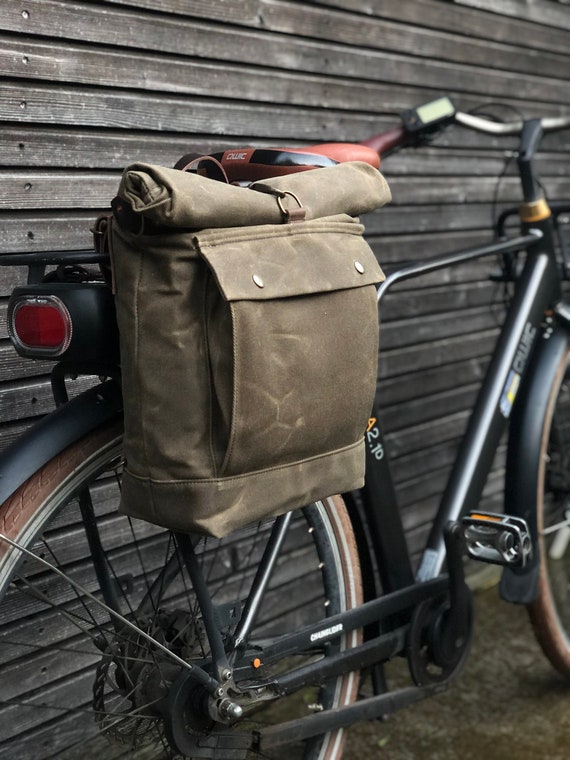 Waxed Canvas Motorcycle Saddlebags Panniers Side Bags