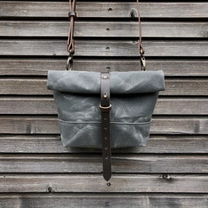 Sac de jour en toile cirée / petit sac messager / sacoche en toile
