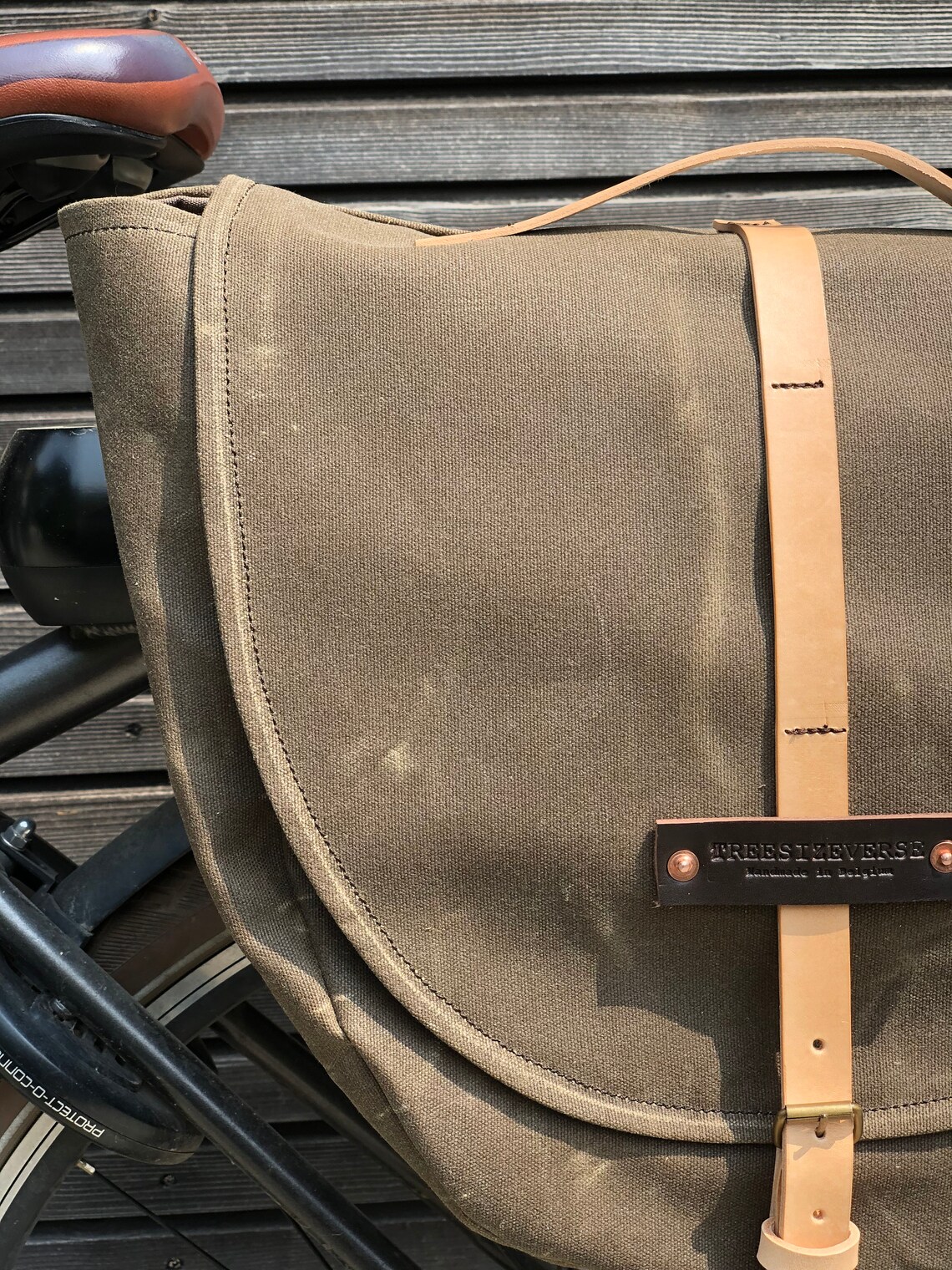 Waxed Canvas Pannier / Bicycle Bag With Flap Bike Accessories Etsy