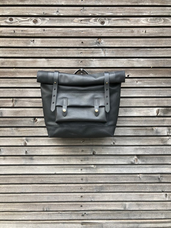 Bolsa para moto negra de cuero encerado Bolsa para moto Bolsa para sillín  Bolsa para bicicleta en lona encerada y cuero Accesorios para bicicletas -   México