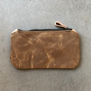 Pencil case, small pouch, pencil pouch made in waxed canvas image 5
