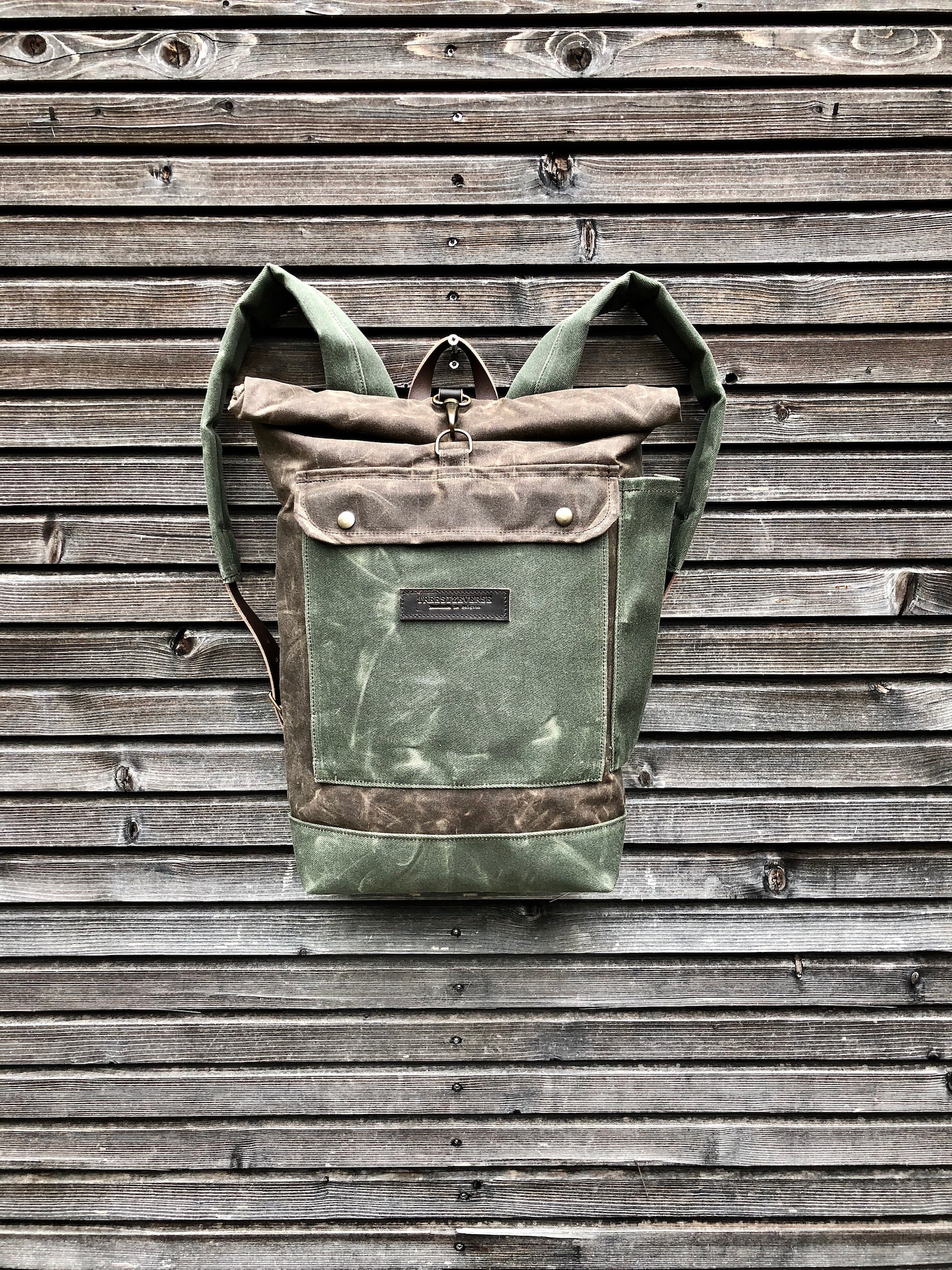 Waxed Canvas Rucksack / Waterproof Backpack With Roll up Top Etsy UK